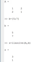 x = linsovle(A,b)